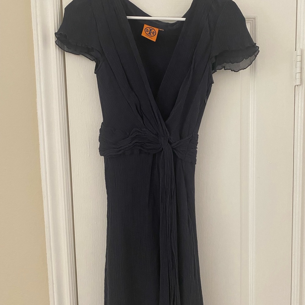 Tory Burch Navy Silk Crepe Dress